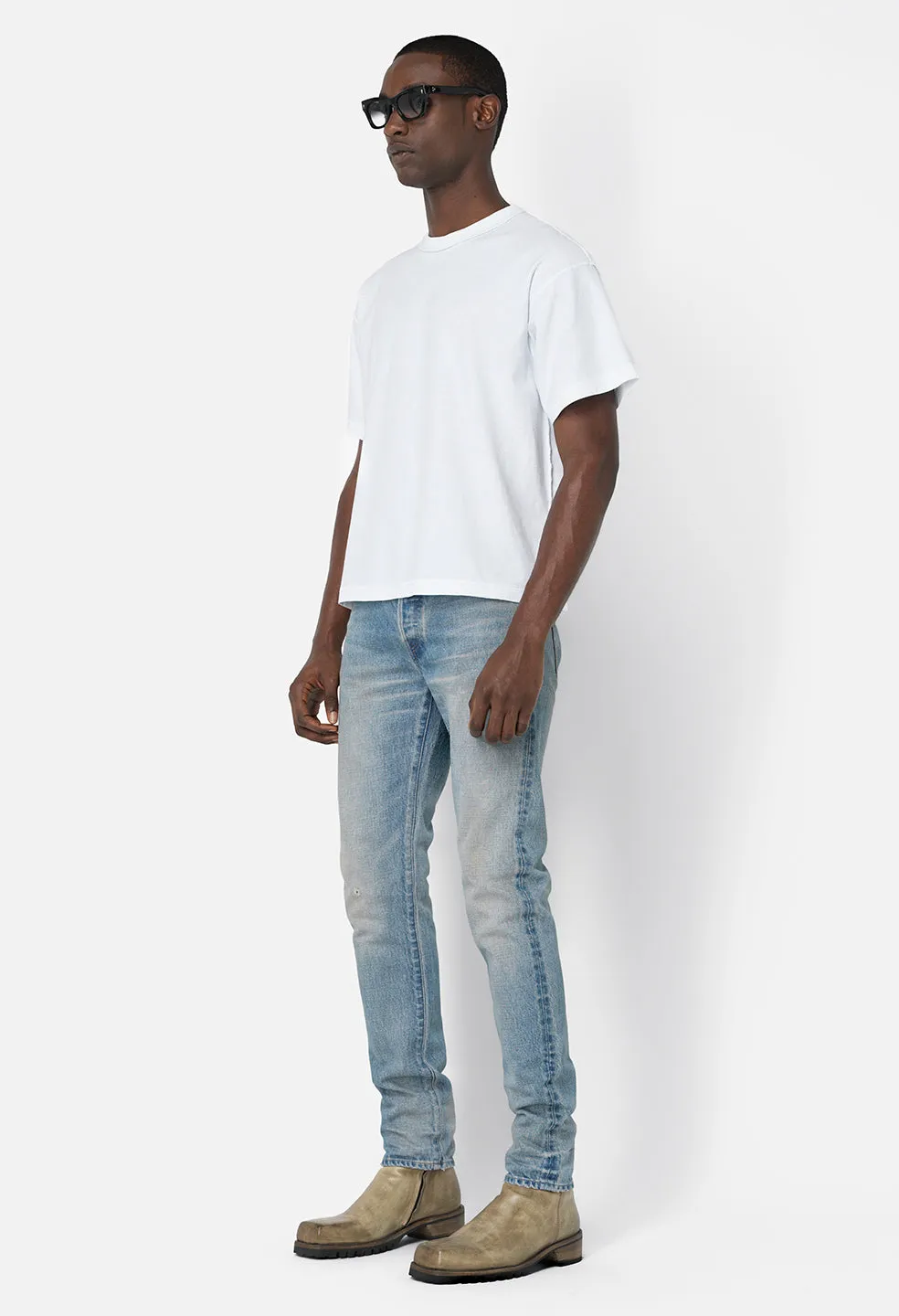 Reversed Cropped Tee / White