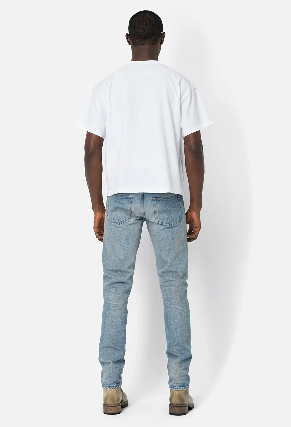 Reversed Cropped Tee / White