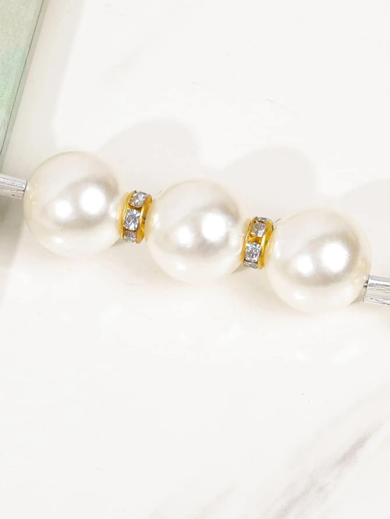 Rhinestone & Faux Pearl Decor Bag Strap