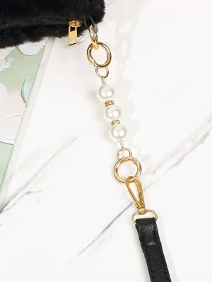 Rhinestone & Faux Pearl Decor Bag Strap