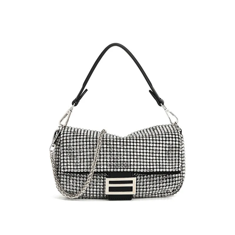 Rhinestone Embedded Underarm Bag