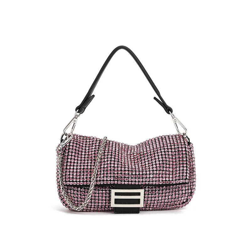 Rhinestone Embedded Underarm Bag