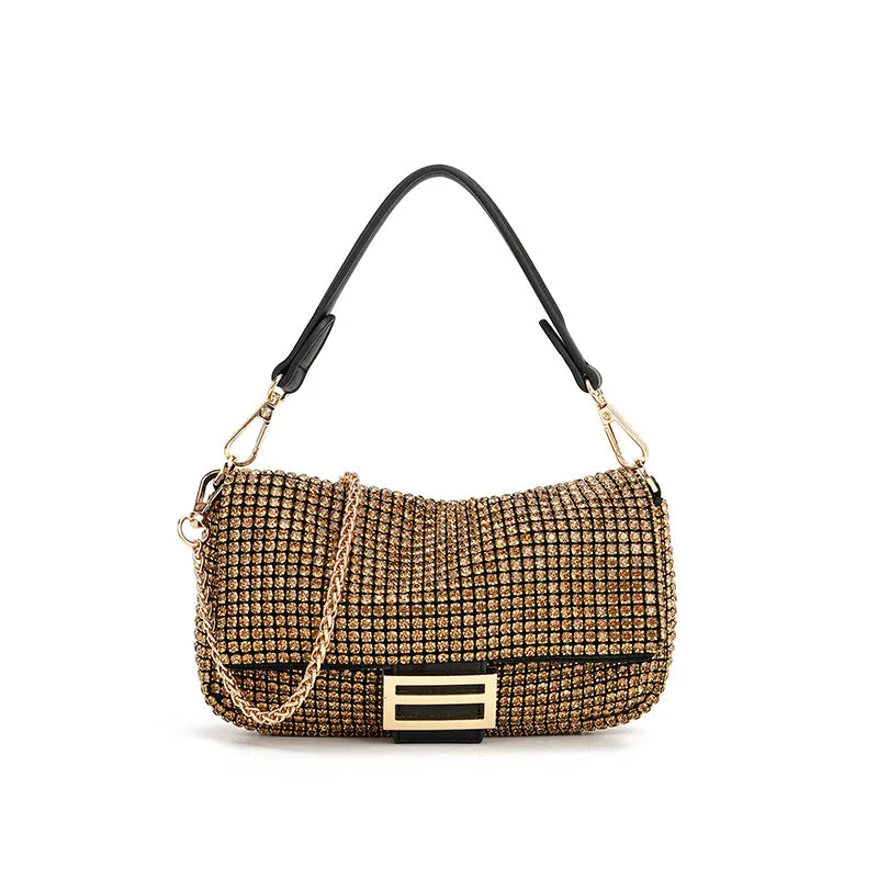 Rhinestone Embedded Underarm Bag