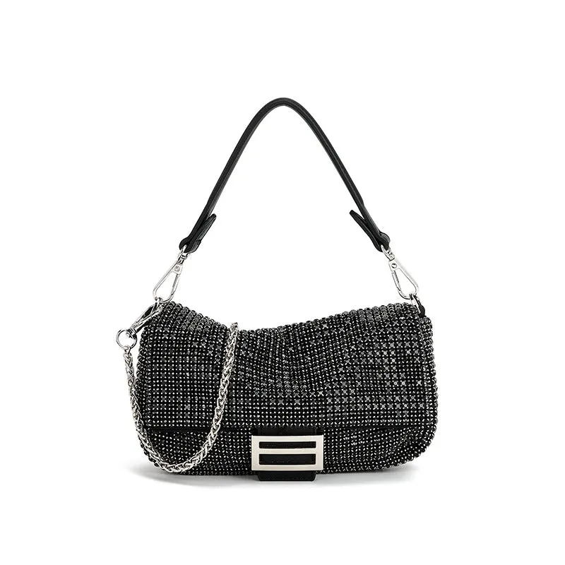 Rhinestone Embedded Underarm Bag