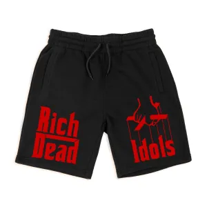 RICH DEAD IDOLS GODFATHER SHORTS (BLACK/RED)