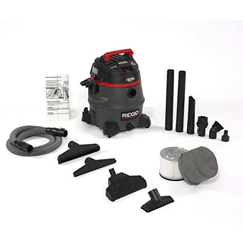 Ridgid 50368 HEPA Certified Wet/Dry Vacuum, 14 Gallon, Red
