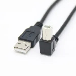 Right Angle USB 2.0 A Type Male to USB B Type Male Cable