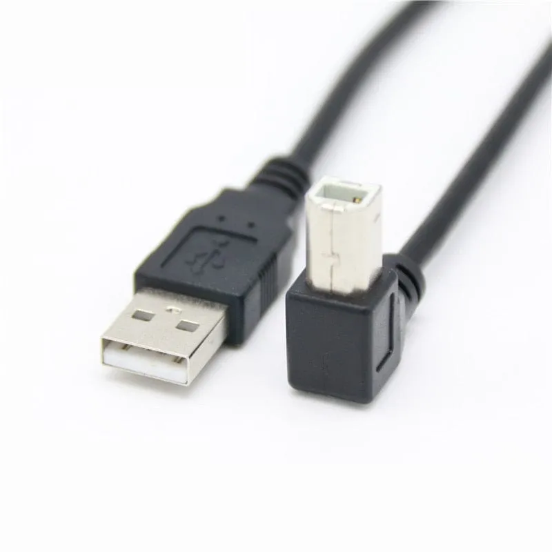Right Angle USB 2.0 A Type Male to USB B Type Male Cable