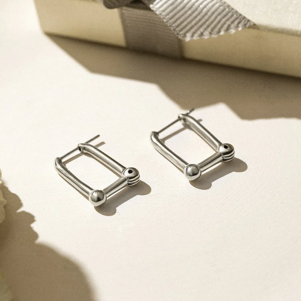 Right angled U-shaped earrings-SCE368STGC