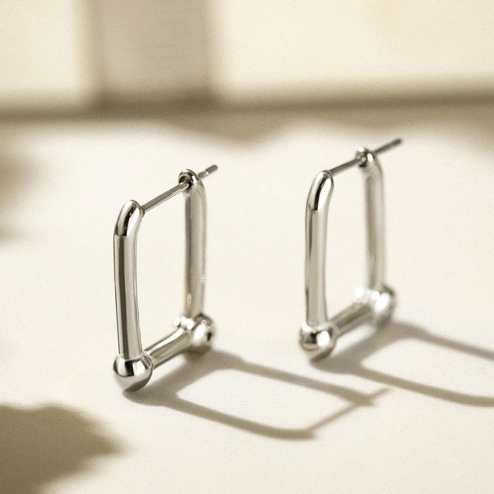 Right angled U-shaped earrings-SCE368STGC