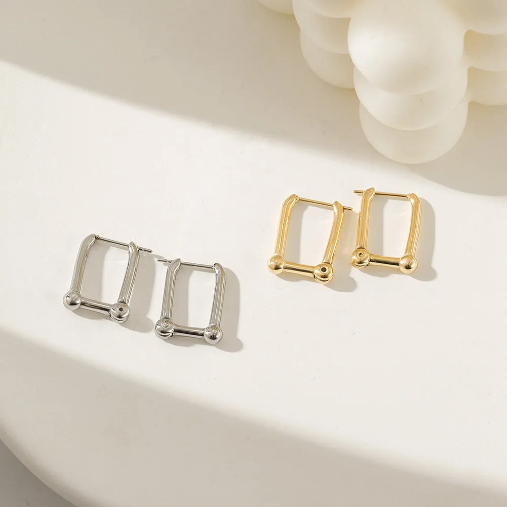 Right angled U-shaped earrings-SCE368STGC