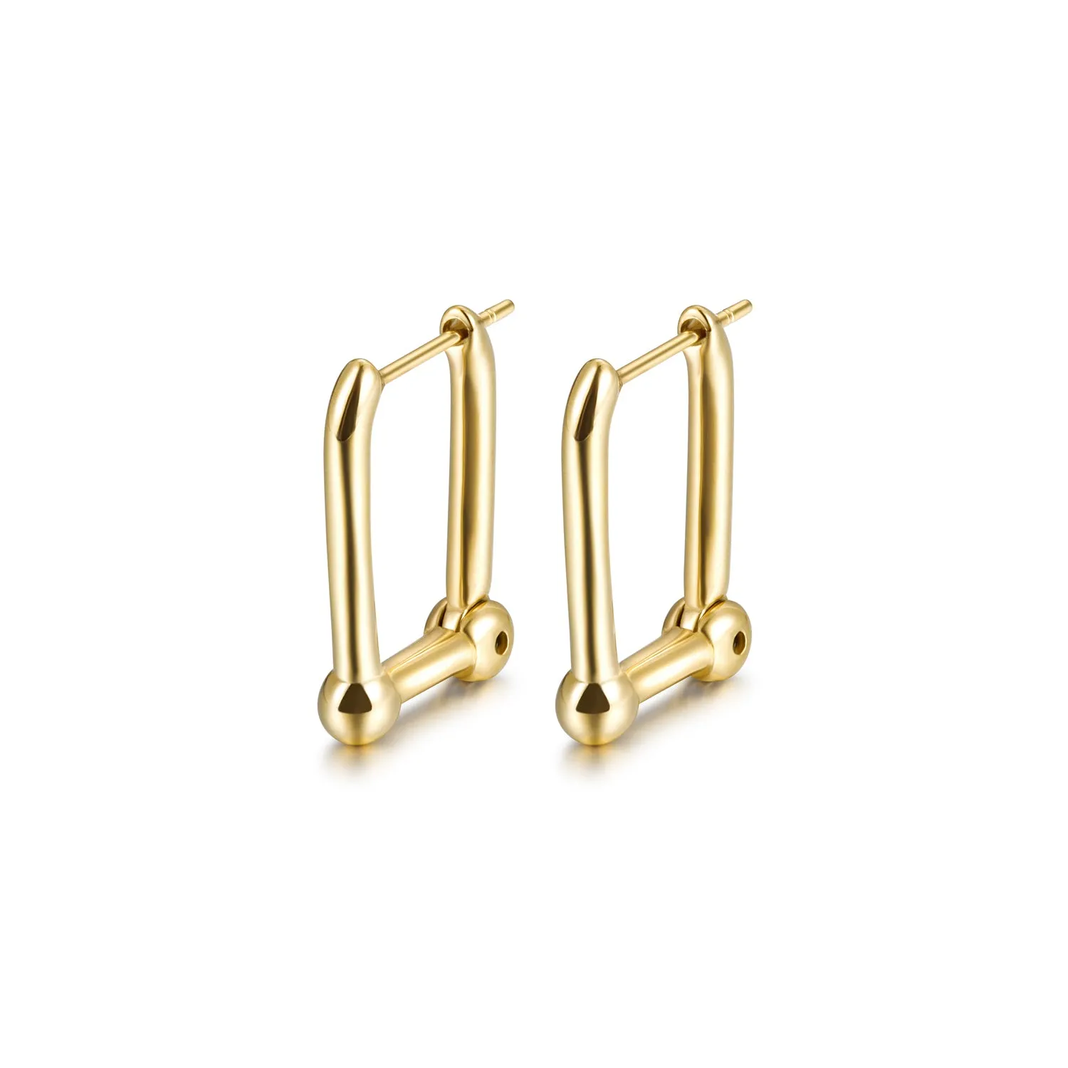 Right angled U-shaped earrings-SCE368STGC