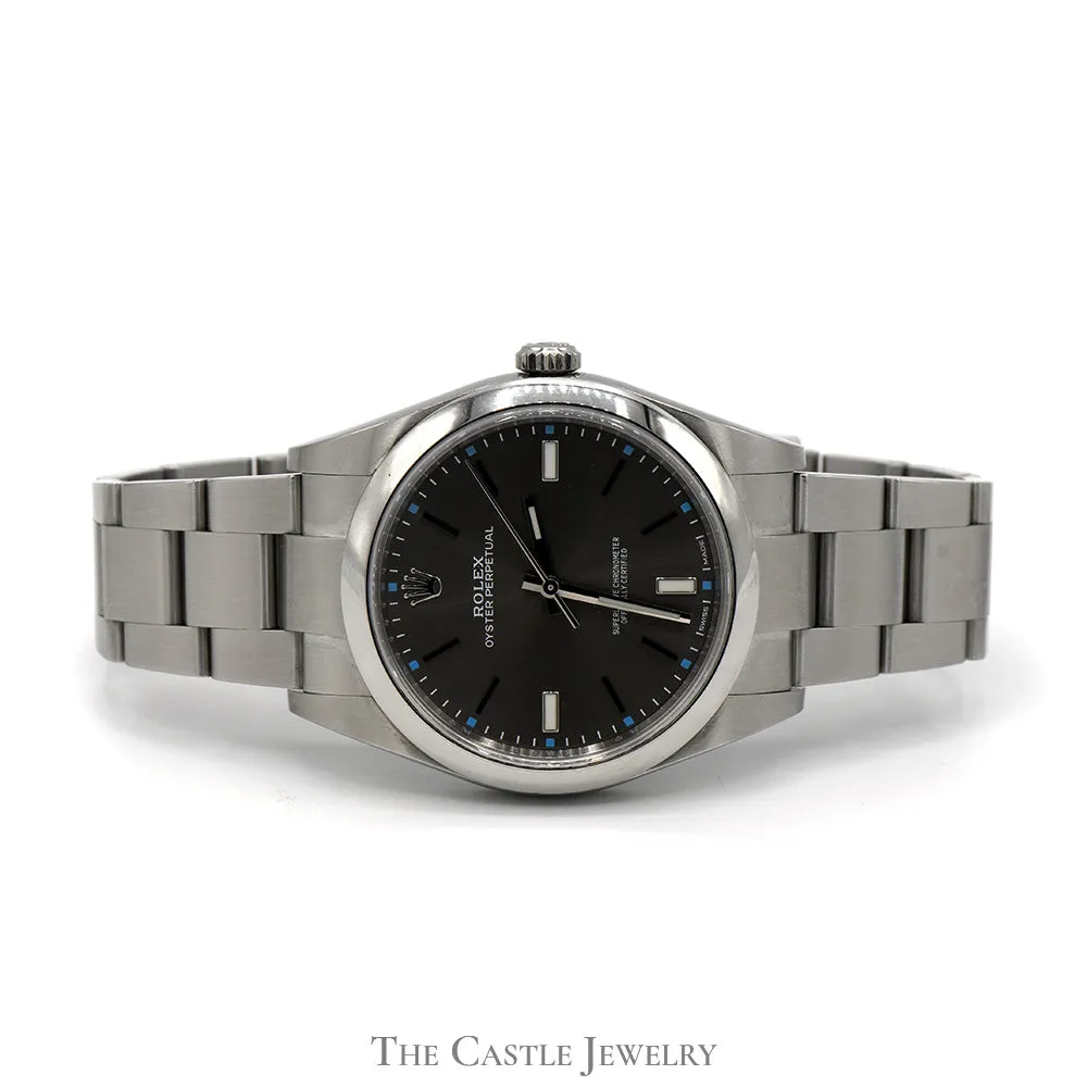 Rolex Oyster Perpetual 114300 with Grey Dial and Stainless Steel Oyster Band