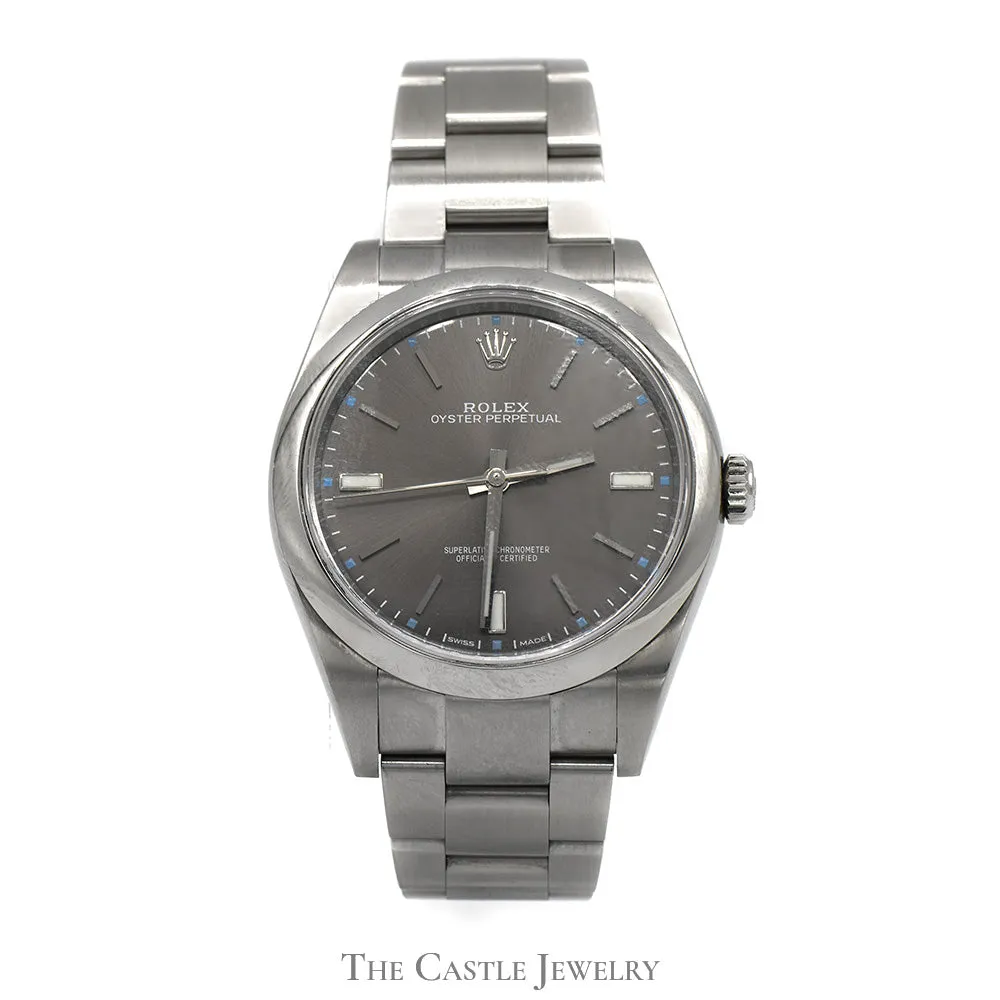 Rolex Oyster Perpetual 114300 with Grey Dial and Stainless Steel Oyster Band