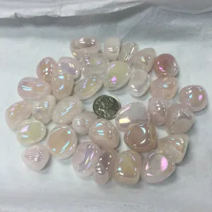 Rose Angel Aura Quartz Tumbles