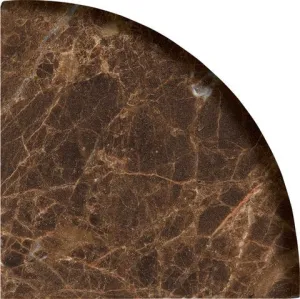 Round Edge Dark Emperedor 9'' X 9'' X 3/4'' Premium Corner Shelf Piece Both Sides Polished (Pack of 5)