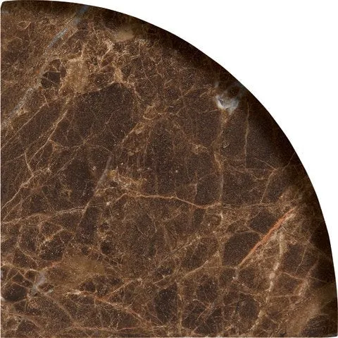 Round Edge Dark Emperedor 9'' X 9'' X 3/4'' Premium Corner Shelf Piece Both Sides Polished (Pack of 5)