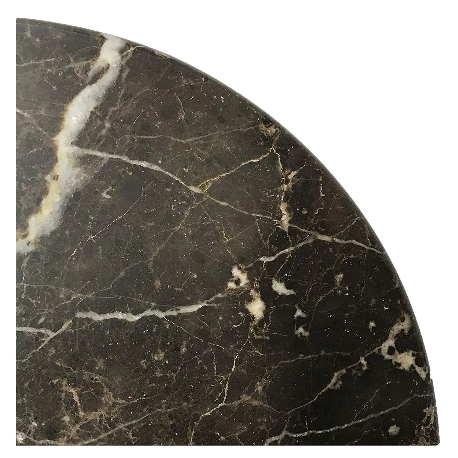 Round Edge Real Stone 9'' X 9'' X 3/4'' Marble Premium Corner Shelf Piece Polished-Emp. Dark-5 PCS.