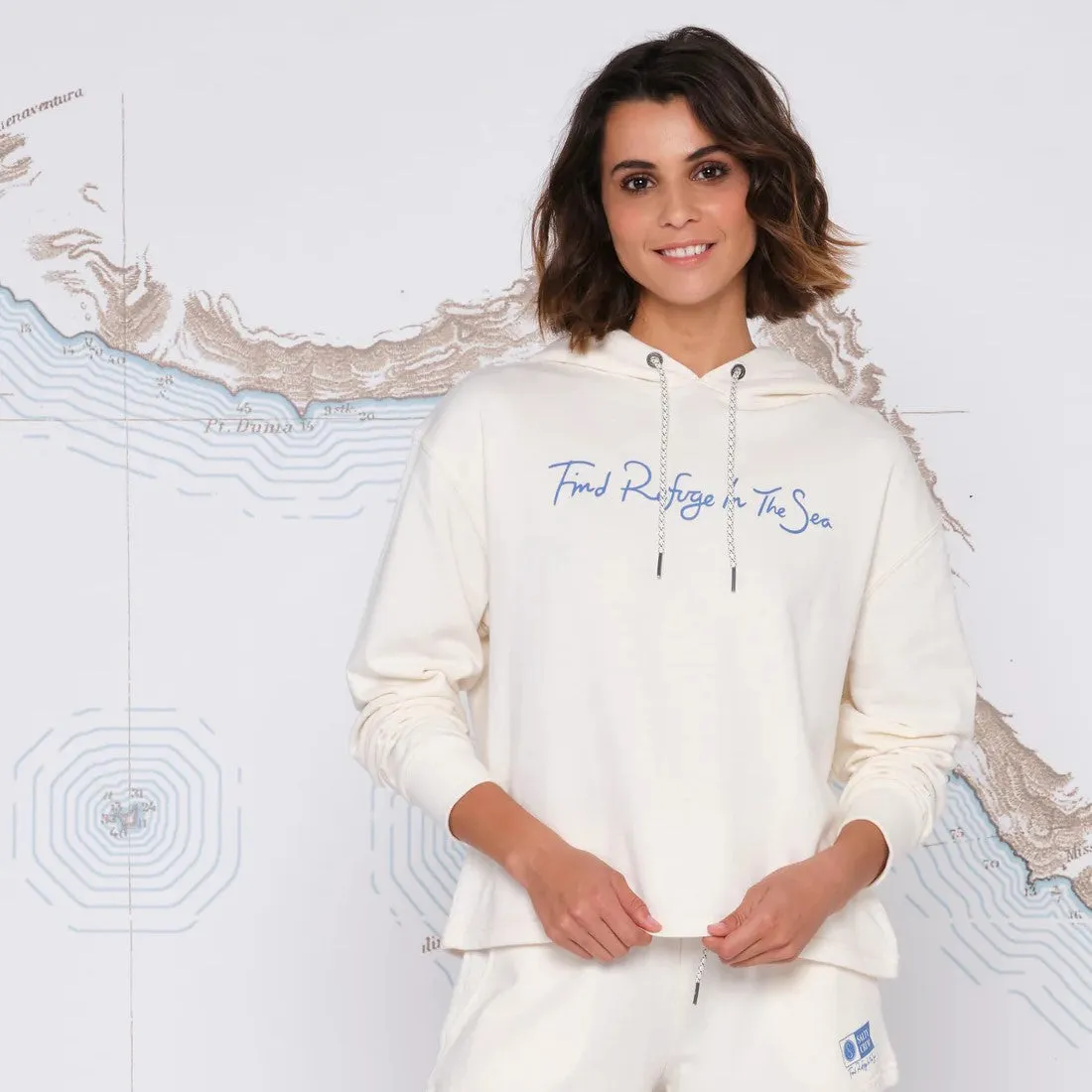 Salty Crew Sand Set Crop Hoody Bone