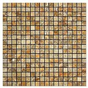 Scabos Travertine 5/8 X 5/8 Mosaic Tile, Polished