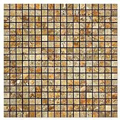 Scabos Travertine 5/8 X 5/8 Mosaic Tile, Polished
