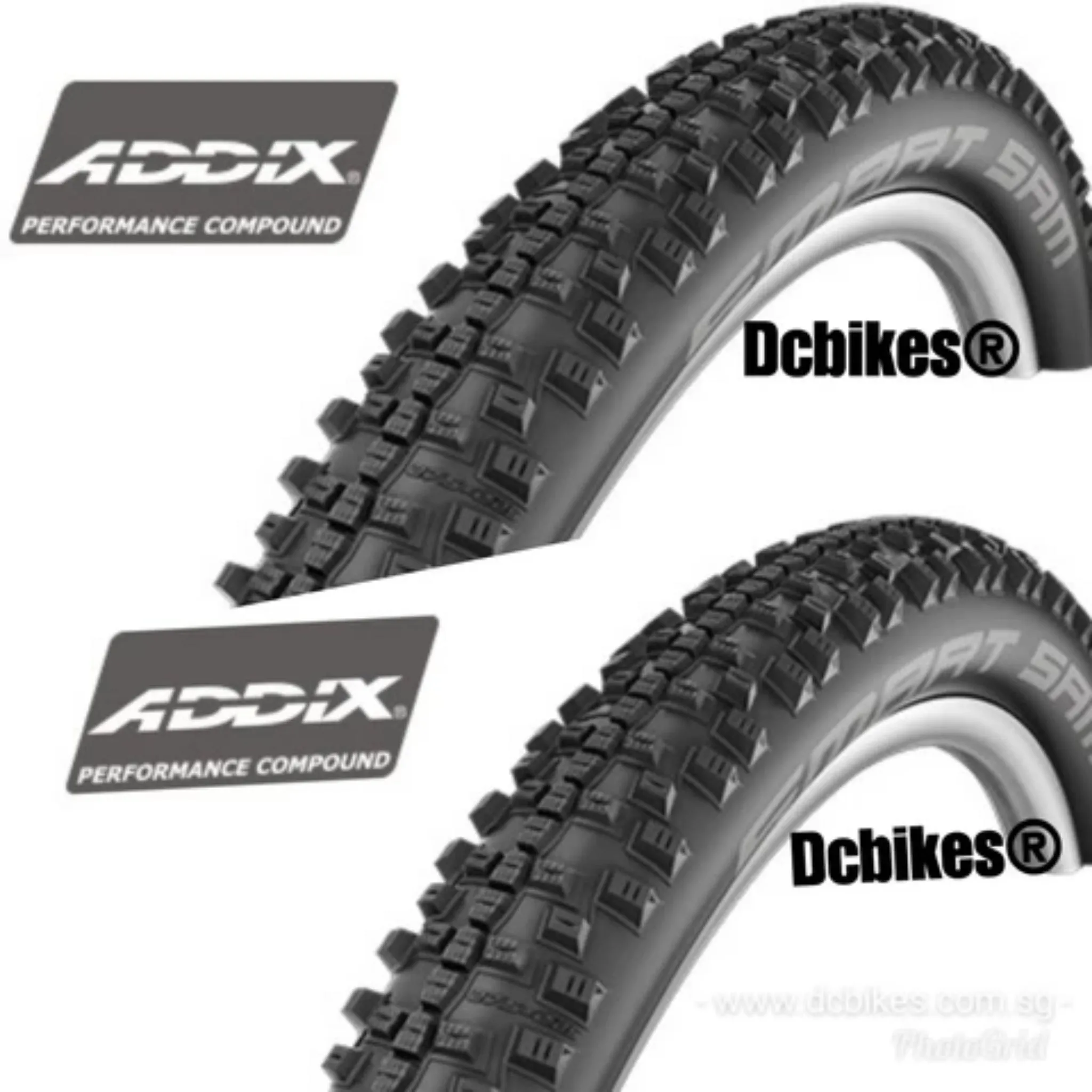 Schwalbe 27.5 X 2.1 Smart Sam Addix 650B MTB Wired Tyres (2 Tires)