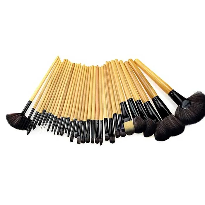 Set of 32 Piece Premium Synthetic Kabuki Makeup Brush Foundation Concealer Blush Face Eye Shadow Black Makeup Brush Set