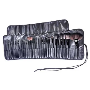 Set of 32 Piece Premium Synthetic Kabuki Makeup Brush Foundation Concealer Blush Face Eye Shadow Black Makeup Brush Set
