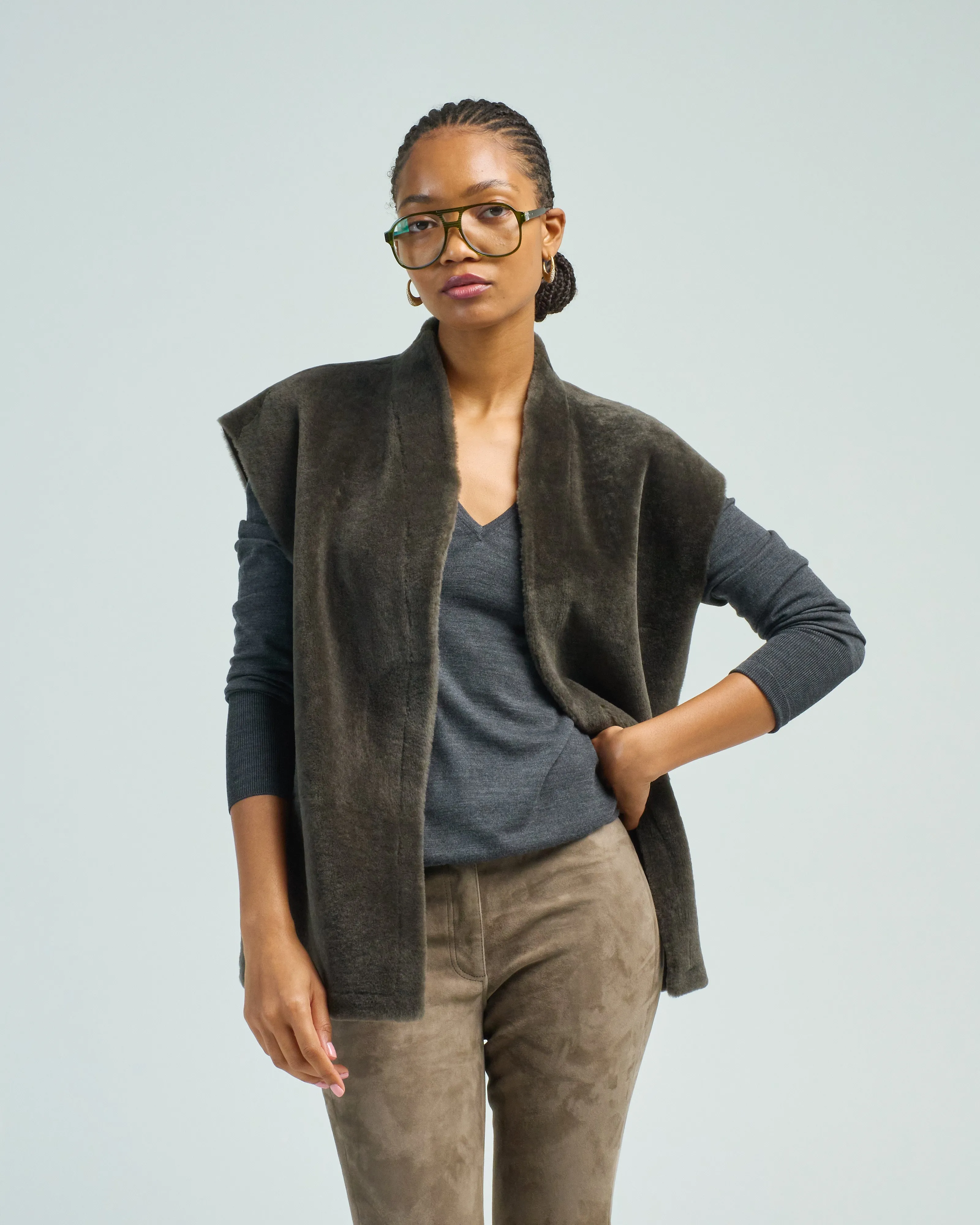 short boxy gilet