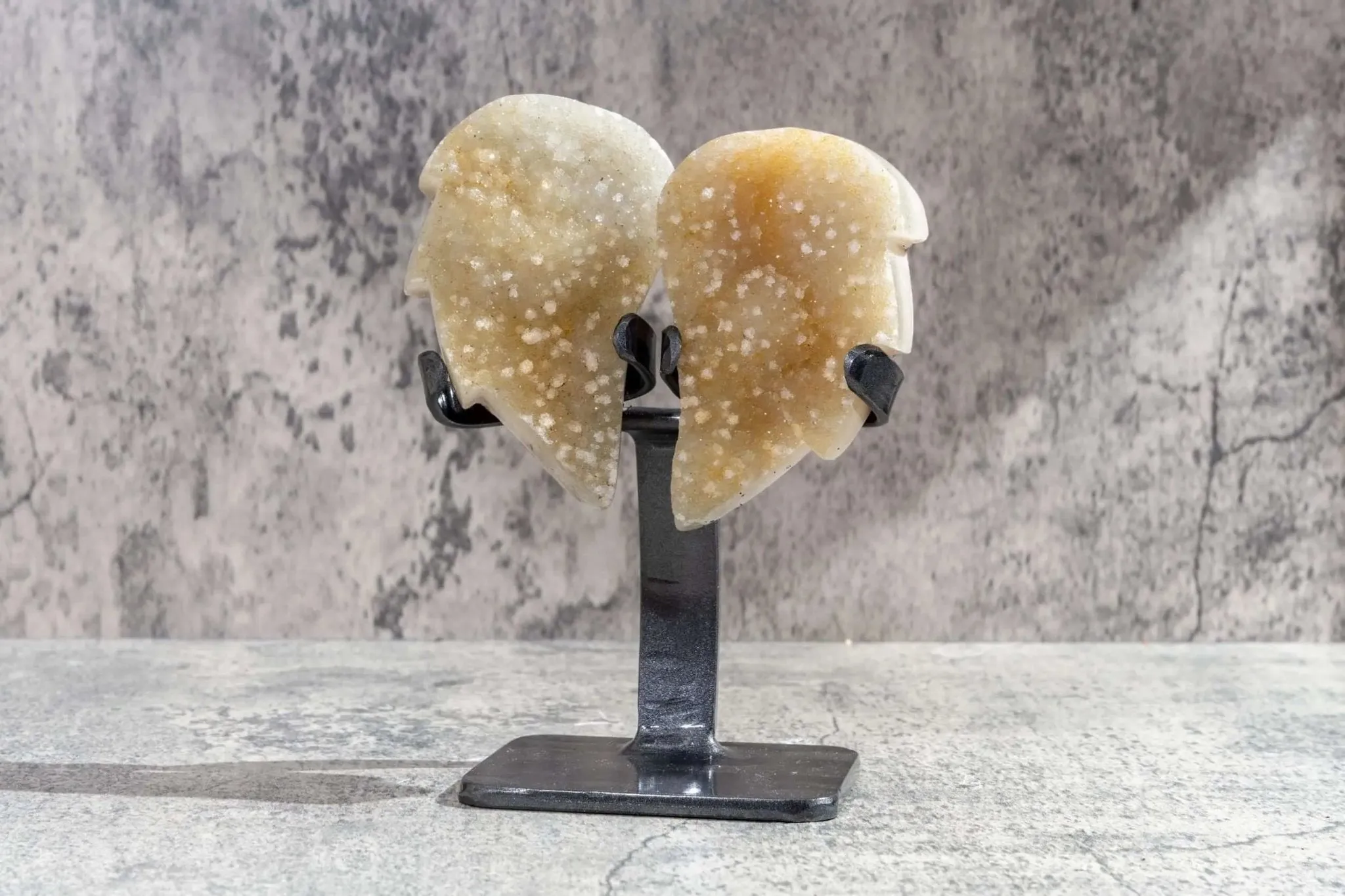 Small Yellow Amethyst Angel Wing Pair