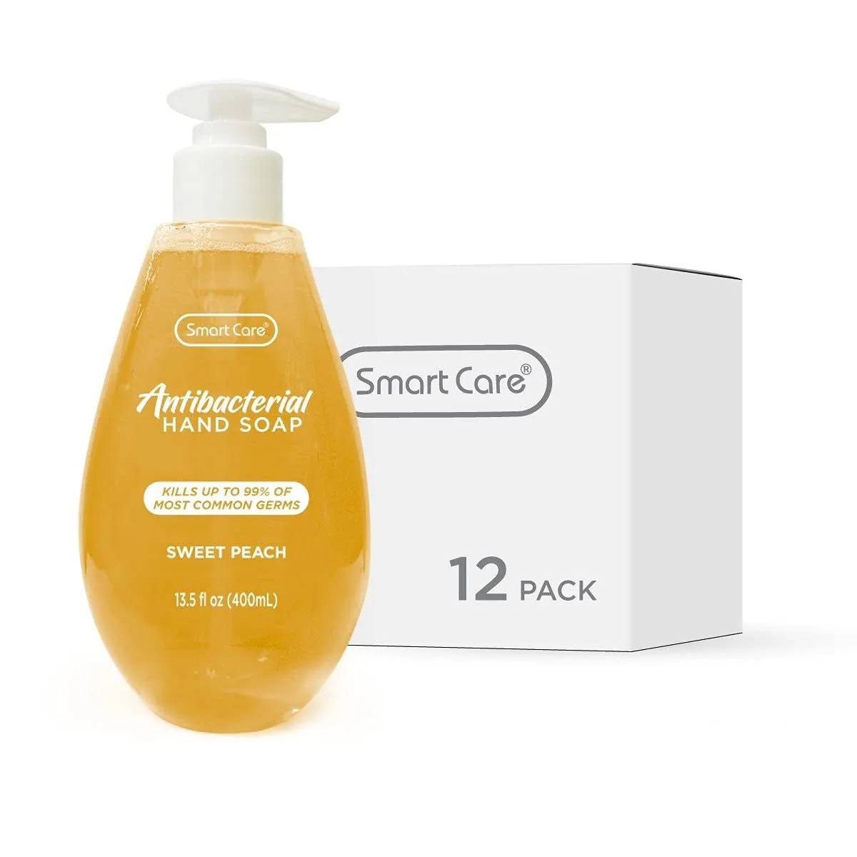 Smart Care Antibacterial Hand Soap, Sweet Peach, 13.5 Ounce (Pack of 12)