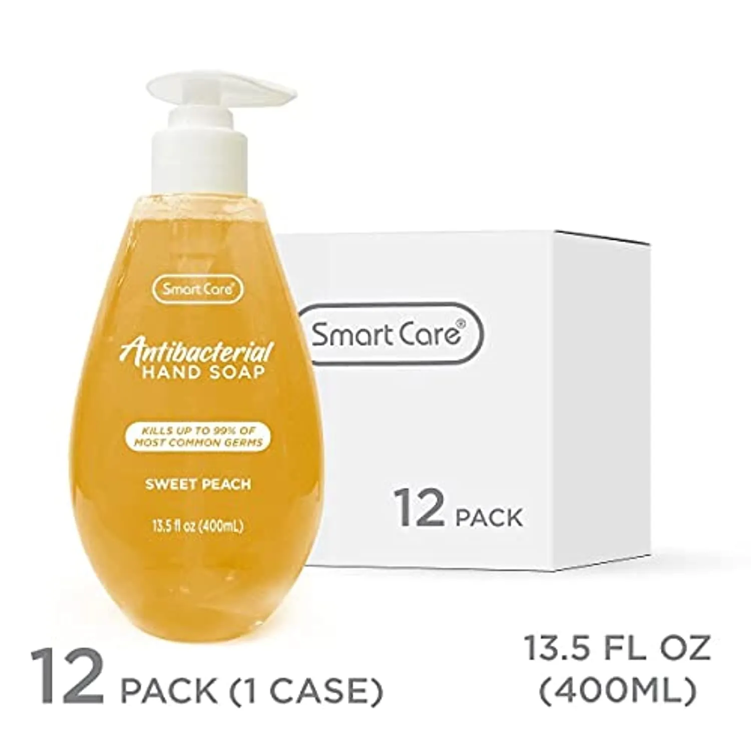 Smart Care Antibacterial Hand Soap, Sweet Peach, 13.5 Ounce (Pack of 12)