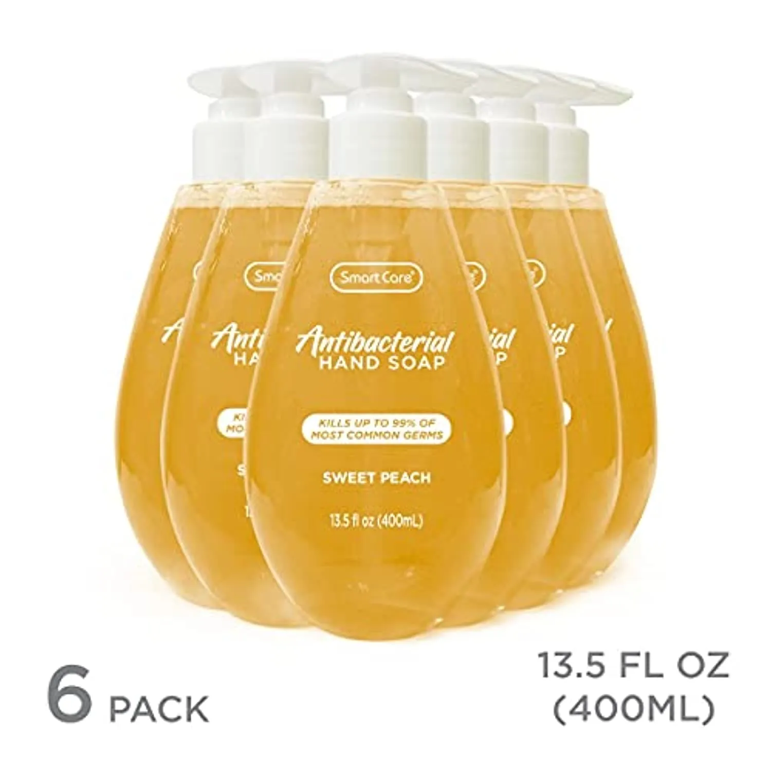 Smart Care Antibacterial Hand Soap, Sweet Peach, 13.5 Ounce (Pack of 12)