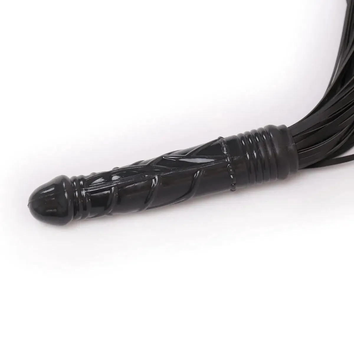 Smart Moves - Flogger met Dildo Handvat - Zwart