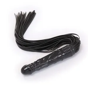 Smart Moves - Flogger met Dildo Handvat - Zwart