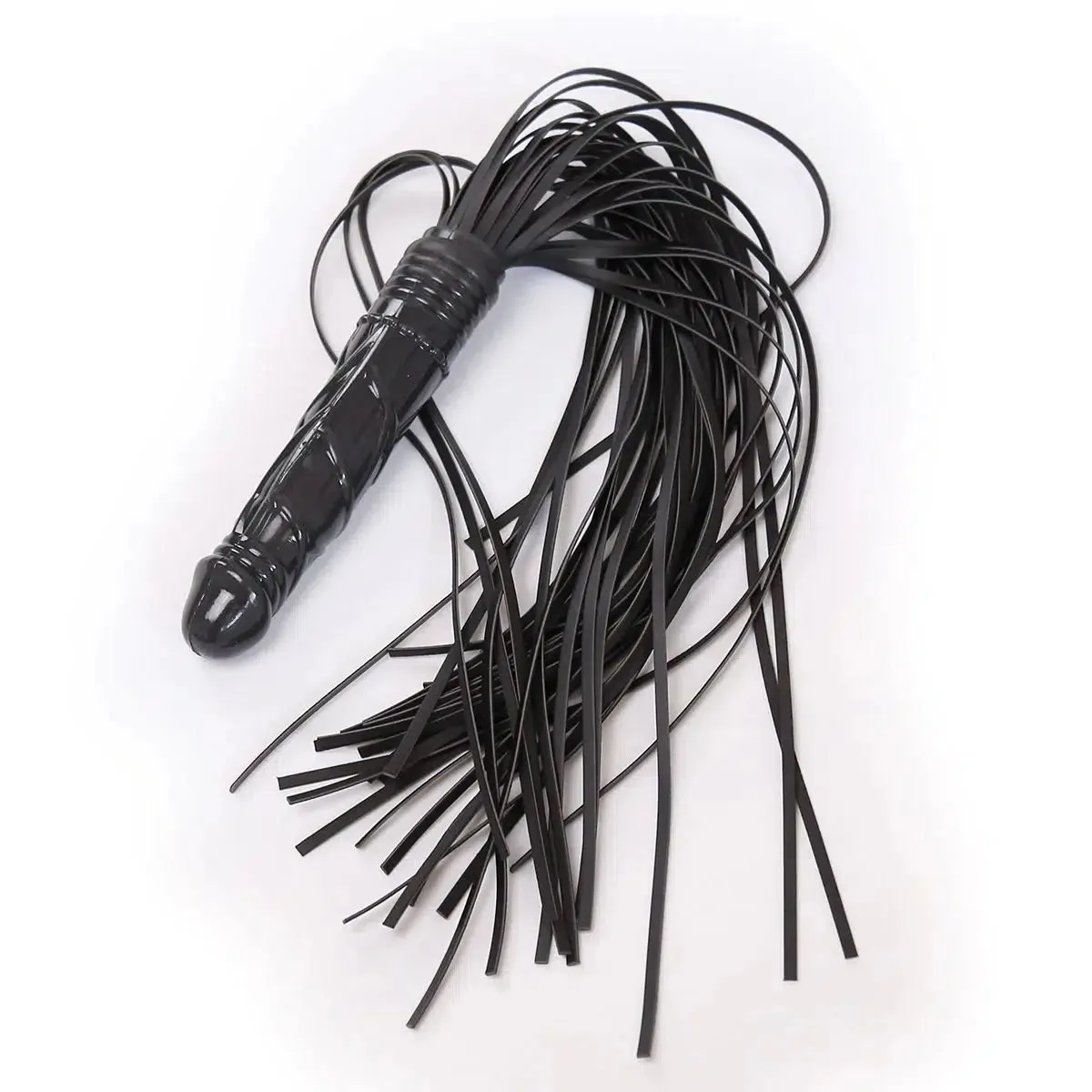 Smart Moves - Flogger met Dildo Handvat - Zwart