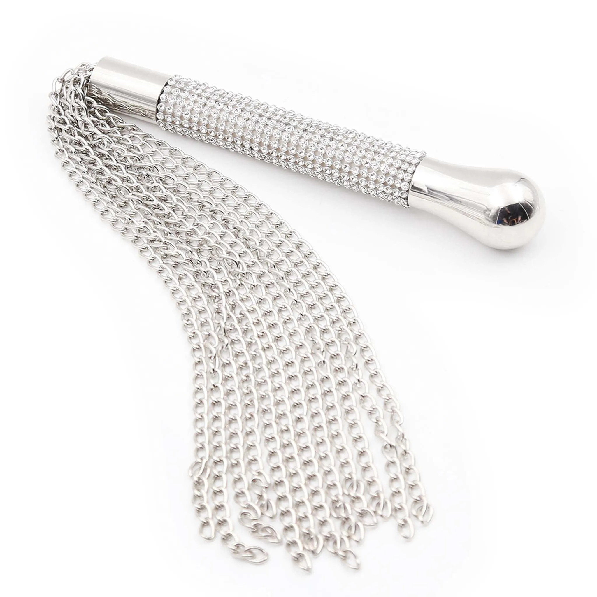 Smart Moves - Kettingen Flogger - Handvat Strass Steentjes  - 44 cm - Zilver