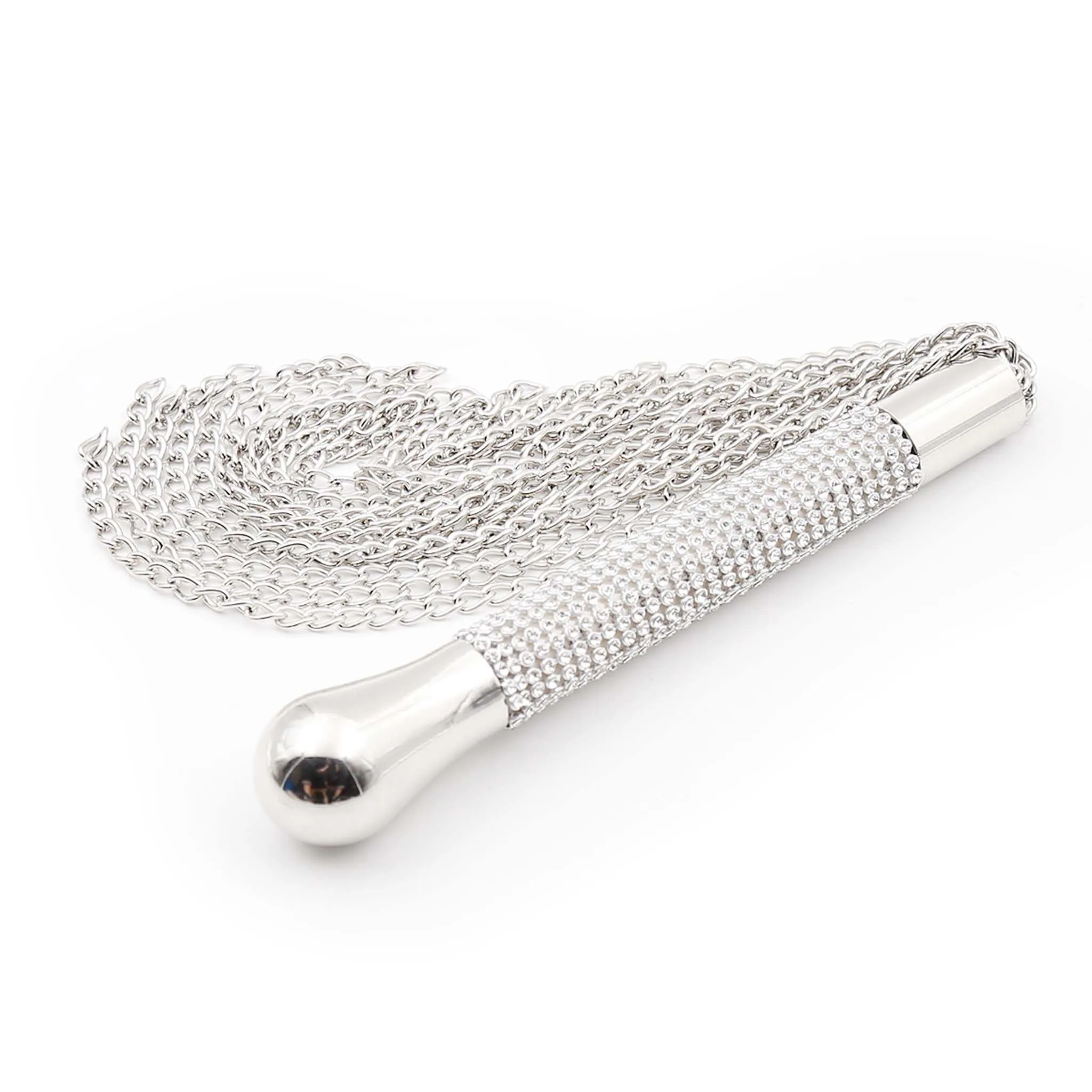 Smart Moves - Kettingen Flogger - Handvat Strass Steentjes  - 44 cm - Zilver