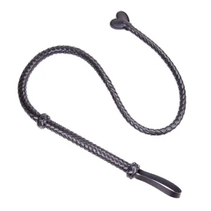 Smart Moves - Lange Singletail Zweep - Hartvormig Uiteinde - 131 cm - Zwart