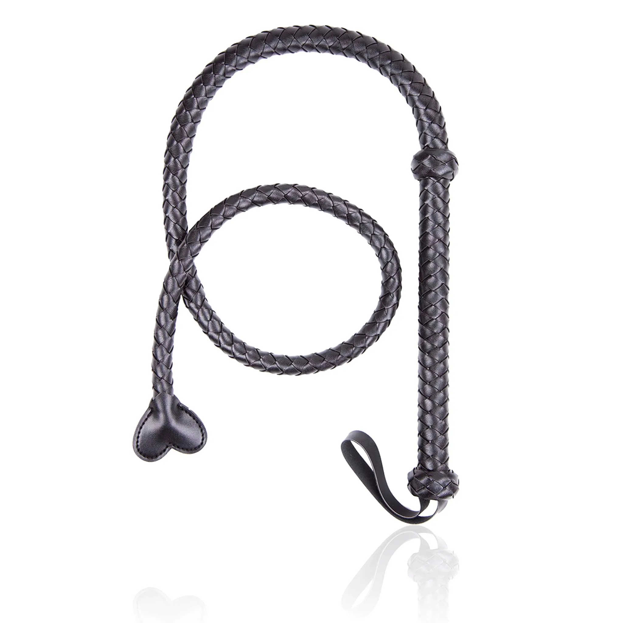 Smart Moves - Lange Singletail Zweep - Hartvormig Uiteinde - 131 cm - Zwart