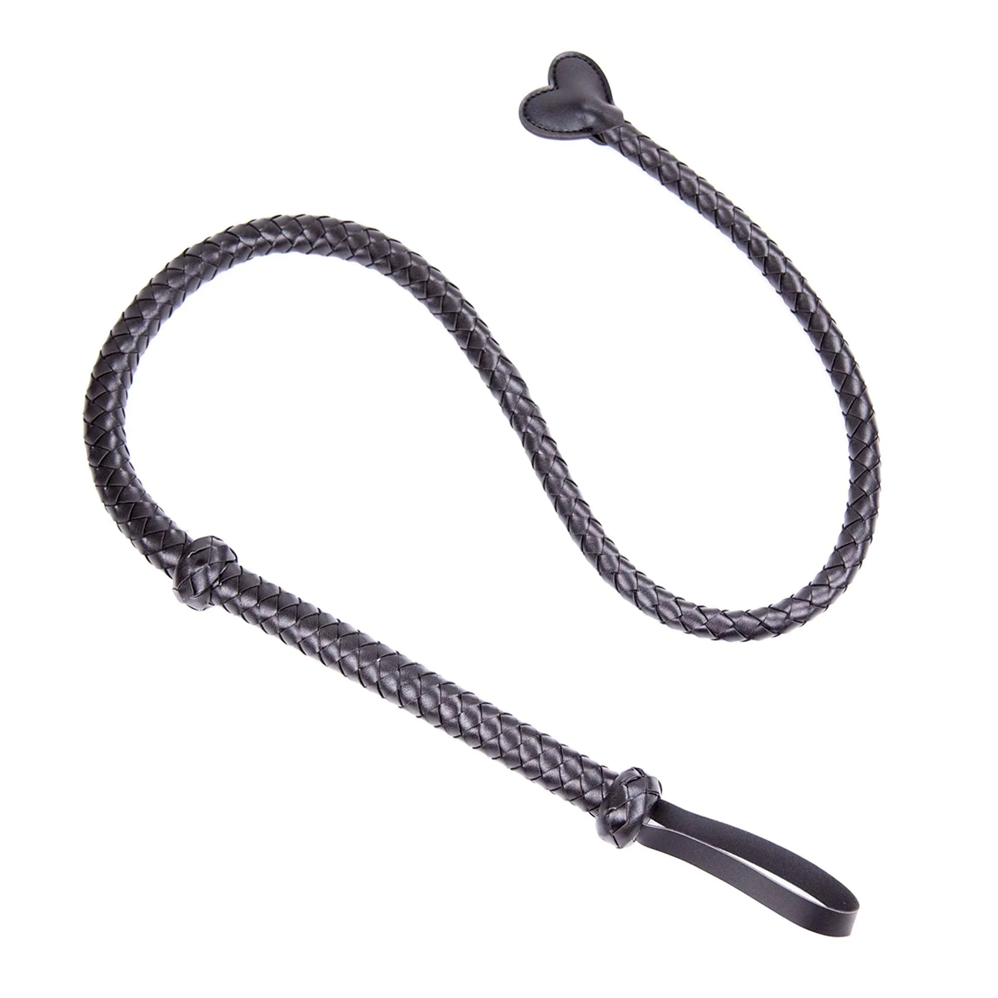 Smart Moves - Lange Singletail Zweep - Hartvormig Uiteinde - 131 cm - Zwart