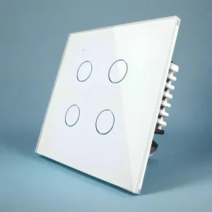 Smart Wi-Fi 4-Gang Touch Light Switch - Voice & App Control | White, Black, Gold