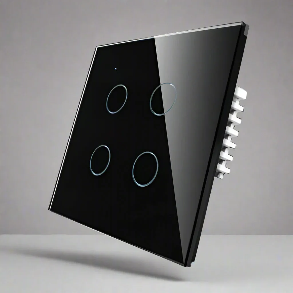 Smart Wi-Fi 4-Gang Touch Light Switch - Voice & App Control | White, Black, Gold