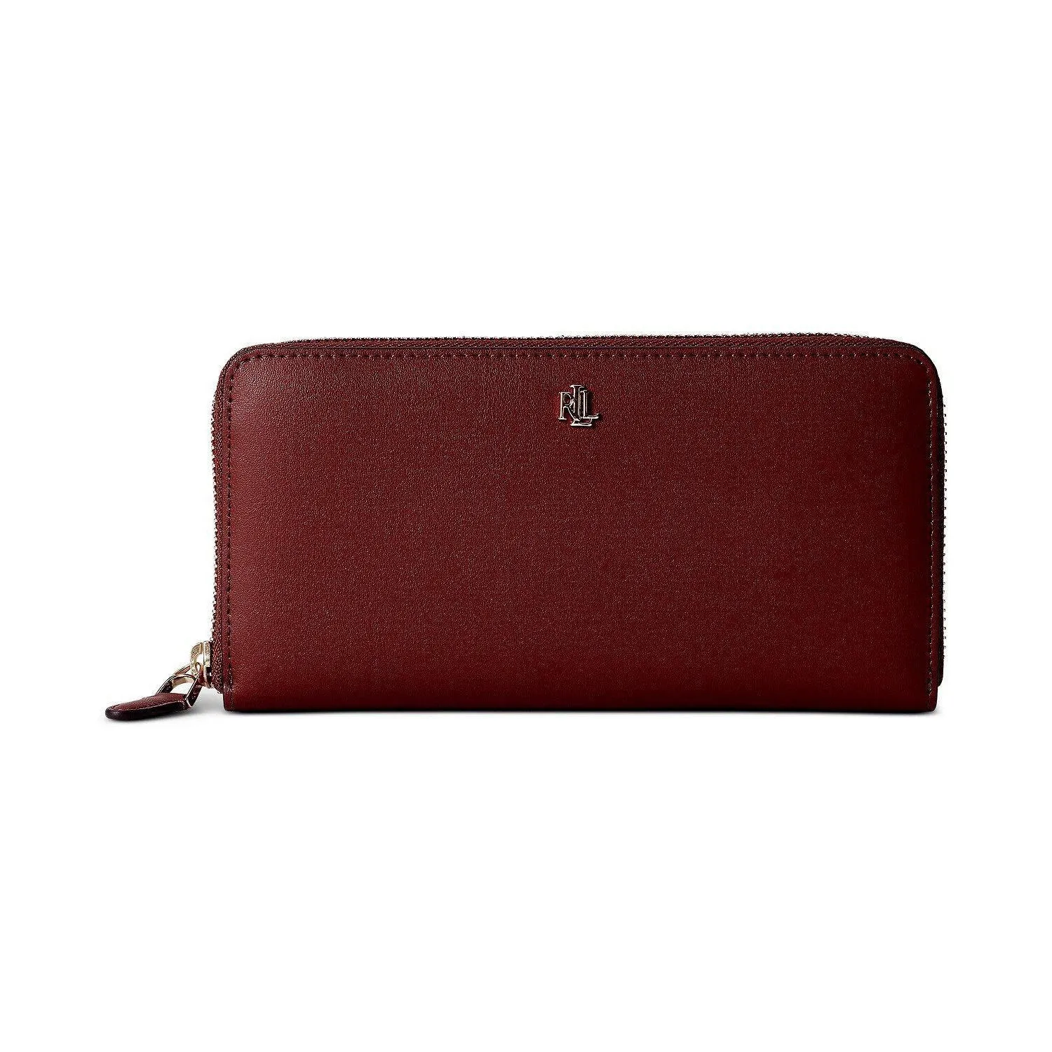 Smooth Leather Zip Wallet Burgundy