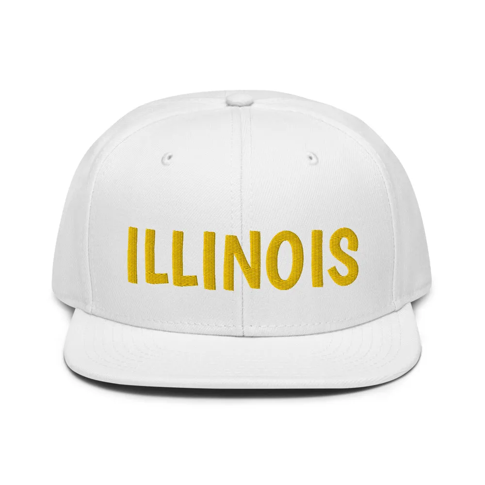 Snapback Hat "1053-0051 Illinois (Yellow Logo)"