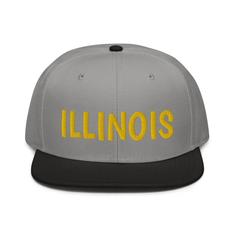 Snapback Hat "1053-0051 Illinois (Yellow Logo)"
