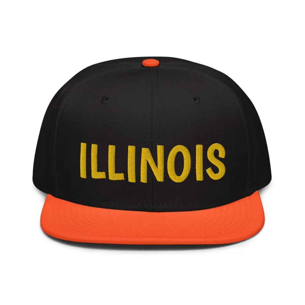 Snapback Hat "1053-0051 Illinois (Yellow Logo)"