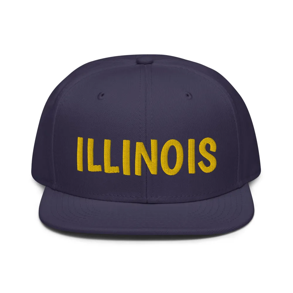 Snapback Hat "1053-0051 Illinois (Yellow Logo)"