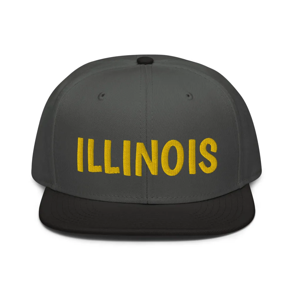 Snapback Hat "1053-0051 Illinois (Yellow Logo)"