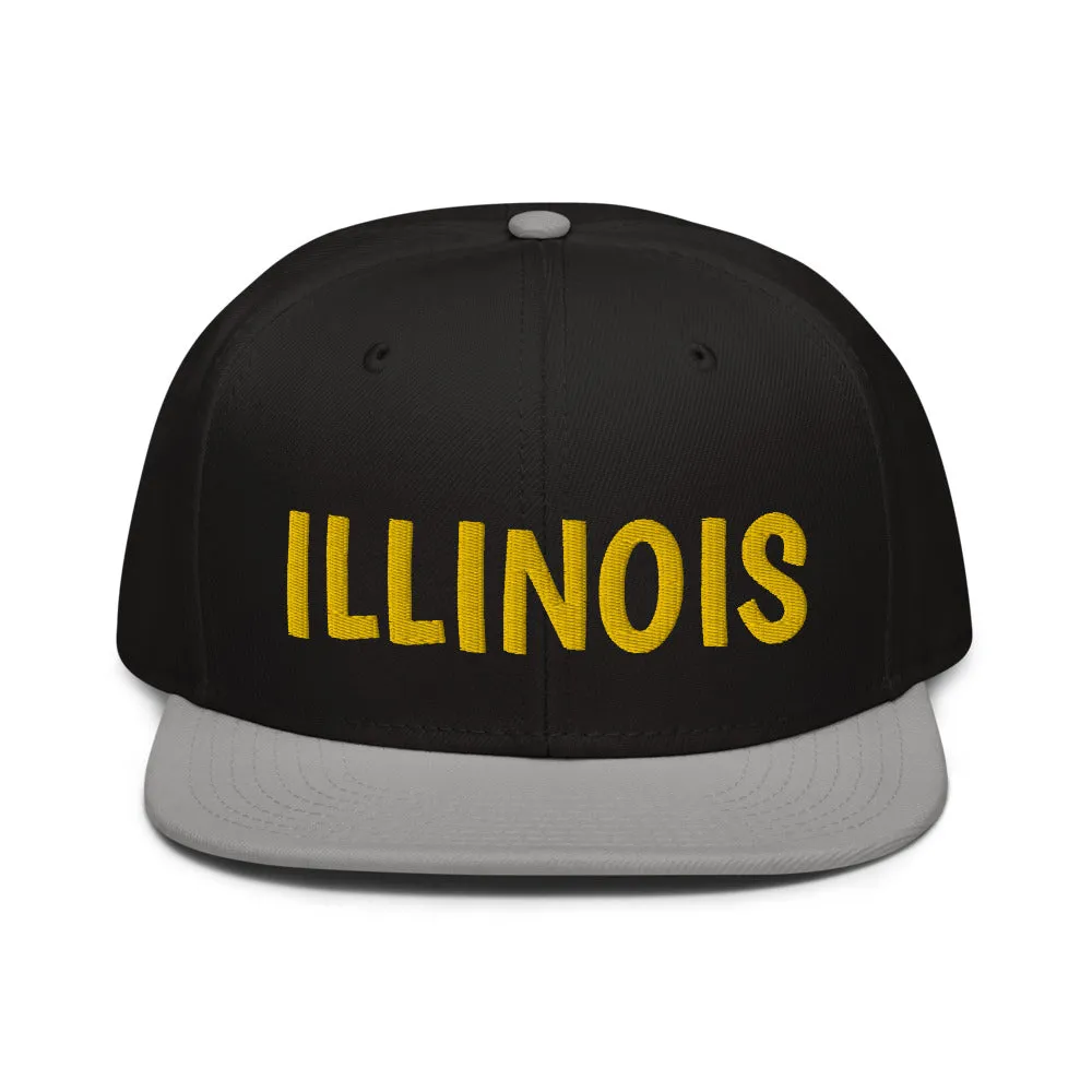 Snapback Hat "1053-0051 Illinois (Yellow Logo)"